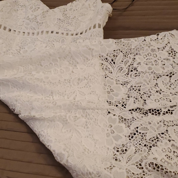 NEW Women's White Summer Lace Midi Dress SMALL - Picture 9 of 10